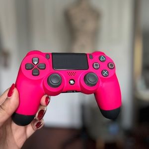 Hot pink PS wireless gaming controller